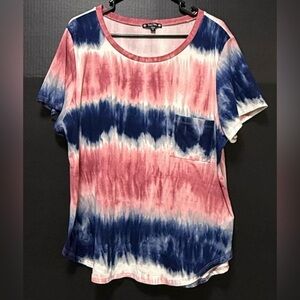 🫟Try This Striped Tie Dye Short Sleeve Pocket T-Shirt